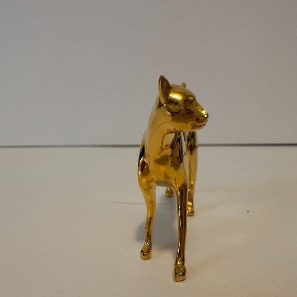 THE FRANKLIN MINT curio cabinet cats collection "Art Deco" Brass Cat -VINTAGE - Picture 4 of 9